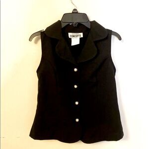 Vintage 1990s Scalloped Edge Pearl‎ Button Vest